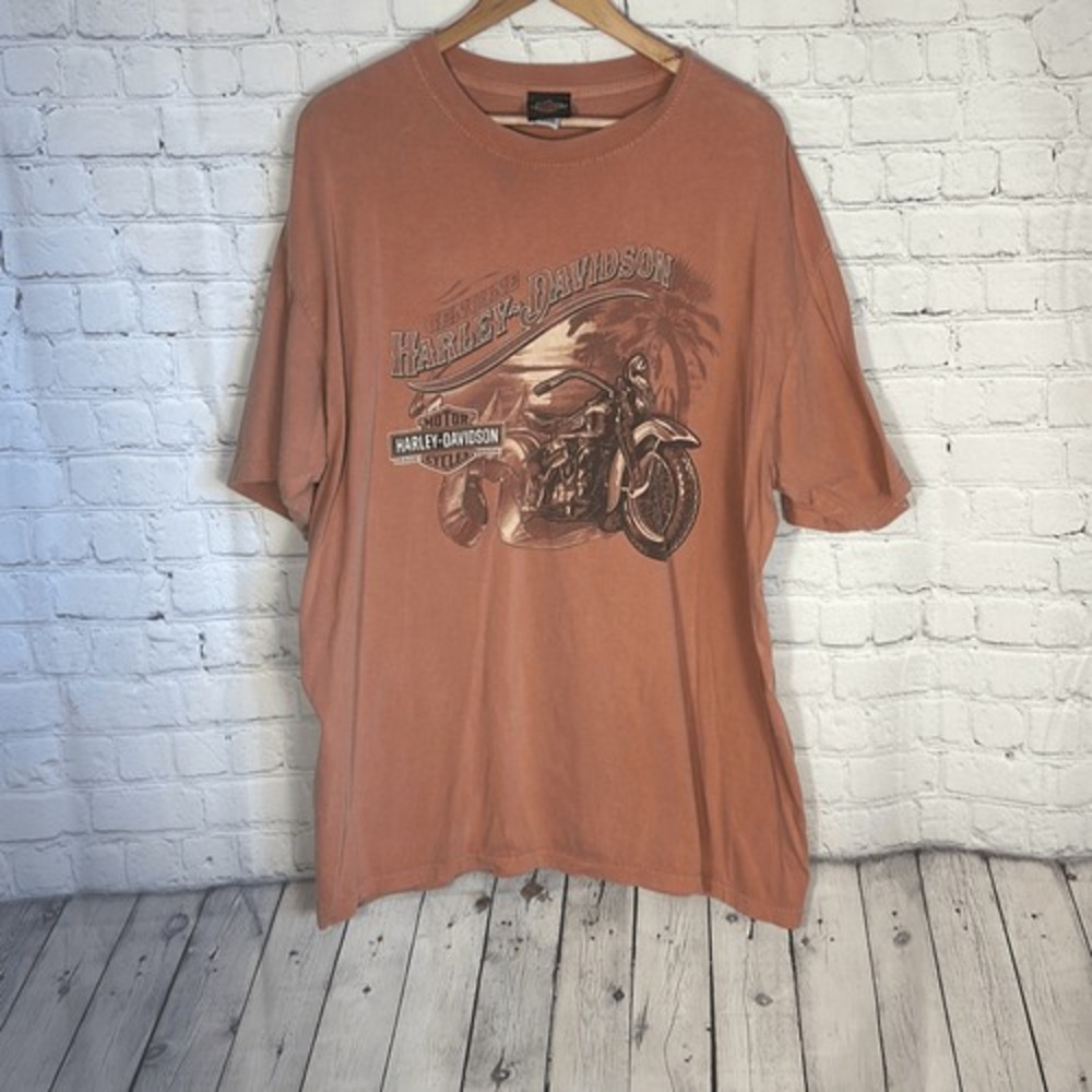 Harley-Davidson Mens T-Shirt XL Bruce Rossmeyer Daytona Florida Orange 2008 VTG